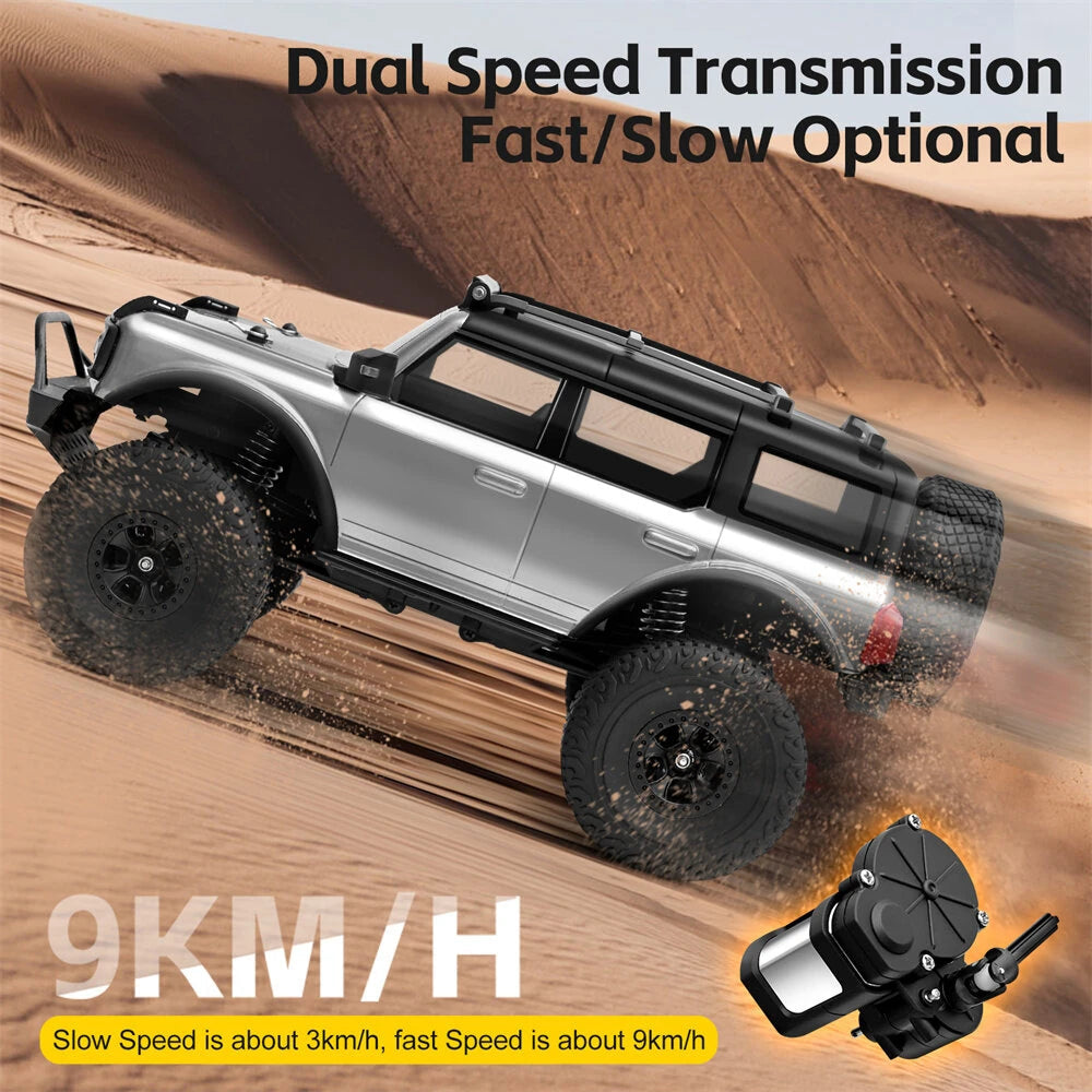 WLtoys 184023 Rock Crawler 1/18 4x4 Gris RTR Caja 2 Velocidades Luces LED
