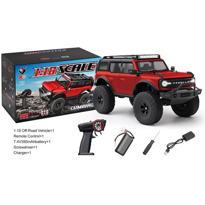 WLtoys 184023 Rock Crawler 1/18 4x4 Rojo RTR Caja 2 Velocidades Luces LED